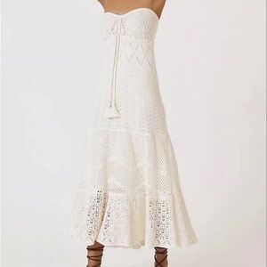 FARM Rio Cream Midi Dress